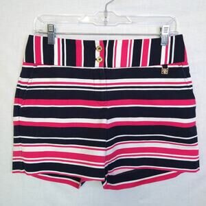 Anne Klein Striped Poppy Combo Shorts Tailored Size 4